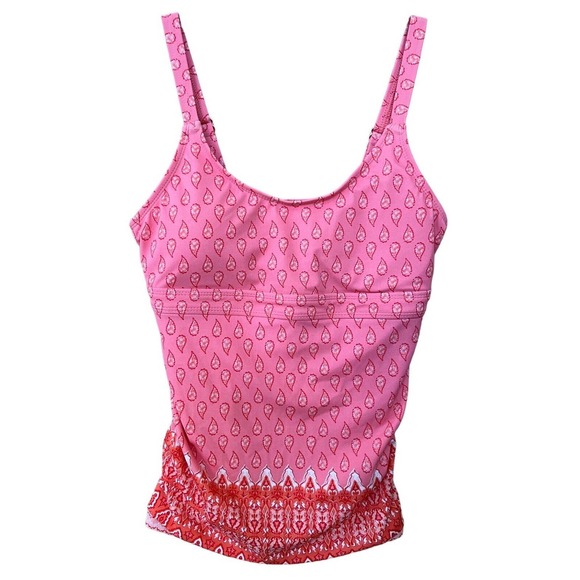 Cabana Life Talbots Swimsuit Top Womens Small Pink Peach Paisley Batik BohoVacay - Picture 1 of 13